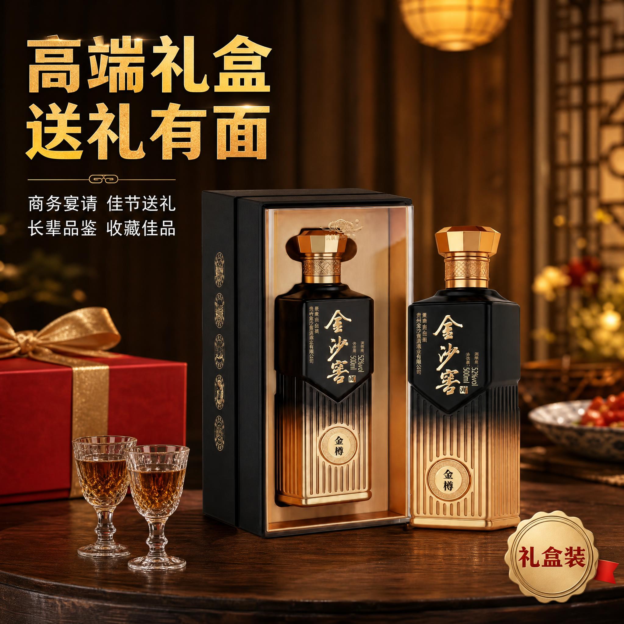 [主图-4] 主题：送礼场景 高端礼盒宴请。拼多多风格，场景代… - 图片创意预览
