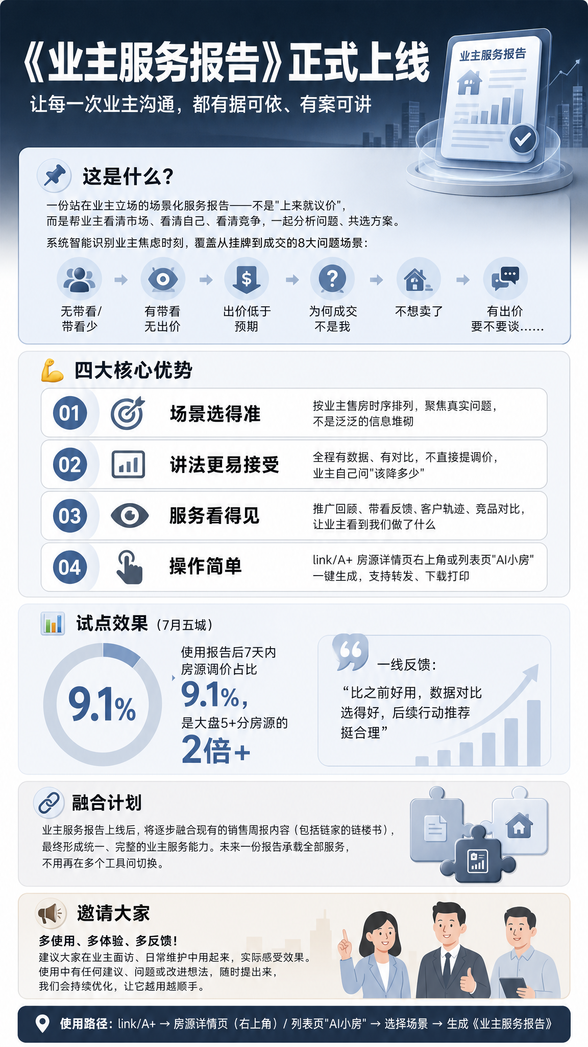 一张竖版企业内部产品宣导海报，低饱和度贝壳蓝灰调风格，配色沉稳… - 图片创意预览