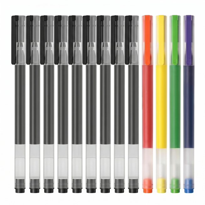[Main Visual Poster]
Xiaomi Mi Large Capacity Gel Pen main poster. Pure white background #FFFFFF, pr预览效果