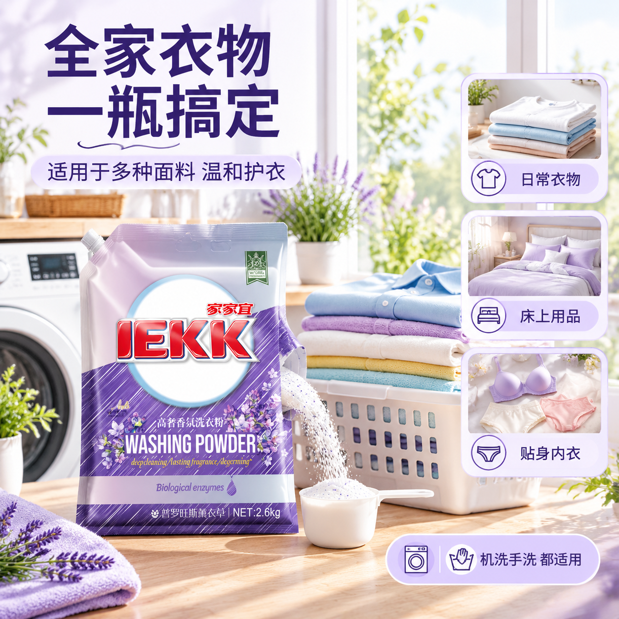 [主图-4] 场景适用与使用方式 家庭洗衣场景展示。 [统一基… - 图片创意预览