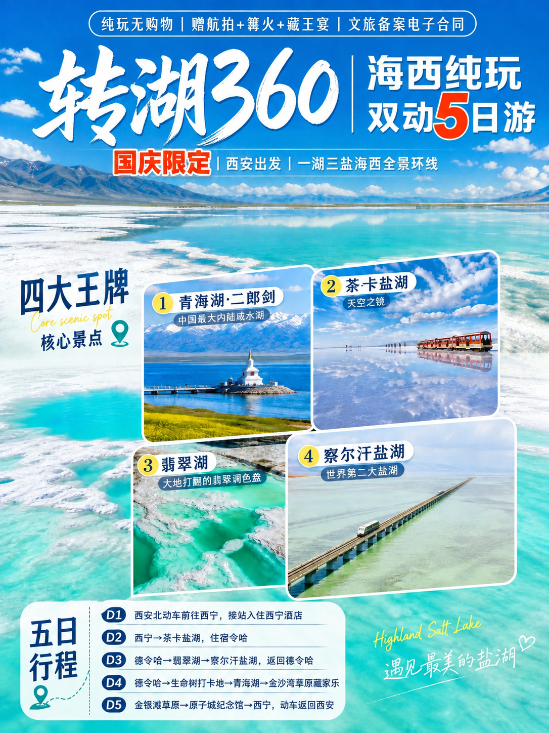 修改这张海报，让"国庆限定"四个字和"5日游"的"5"字颜色更… - 图片创意预览