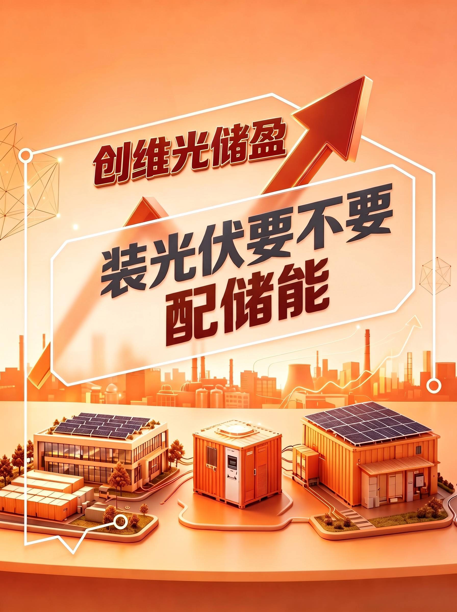 将中间白色框内的文案修改为正确的两行：第一行"装光伏要不要"，… - 图片创意预览