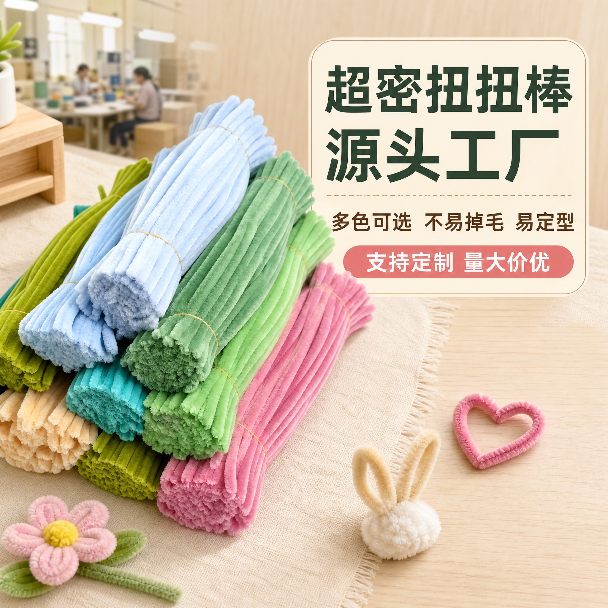 [主图-1] 马卡龙色超密扭扭棒 DIY手工毛根条 首图产品展… - 图片创意预览