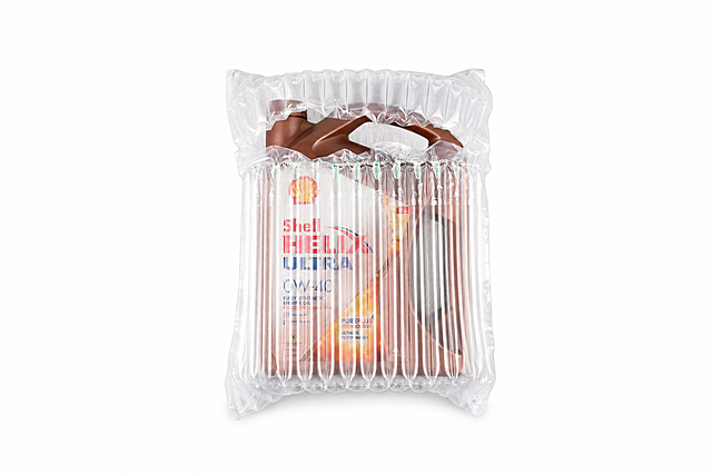 将图片背景替换为纯白色，保留商品和透明气柱袋的完整细节与质感，商品精修效果，干净的纯白底图，专业电商产品摄影风格