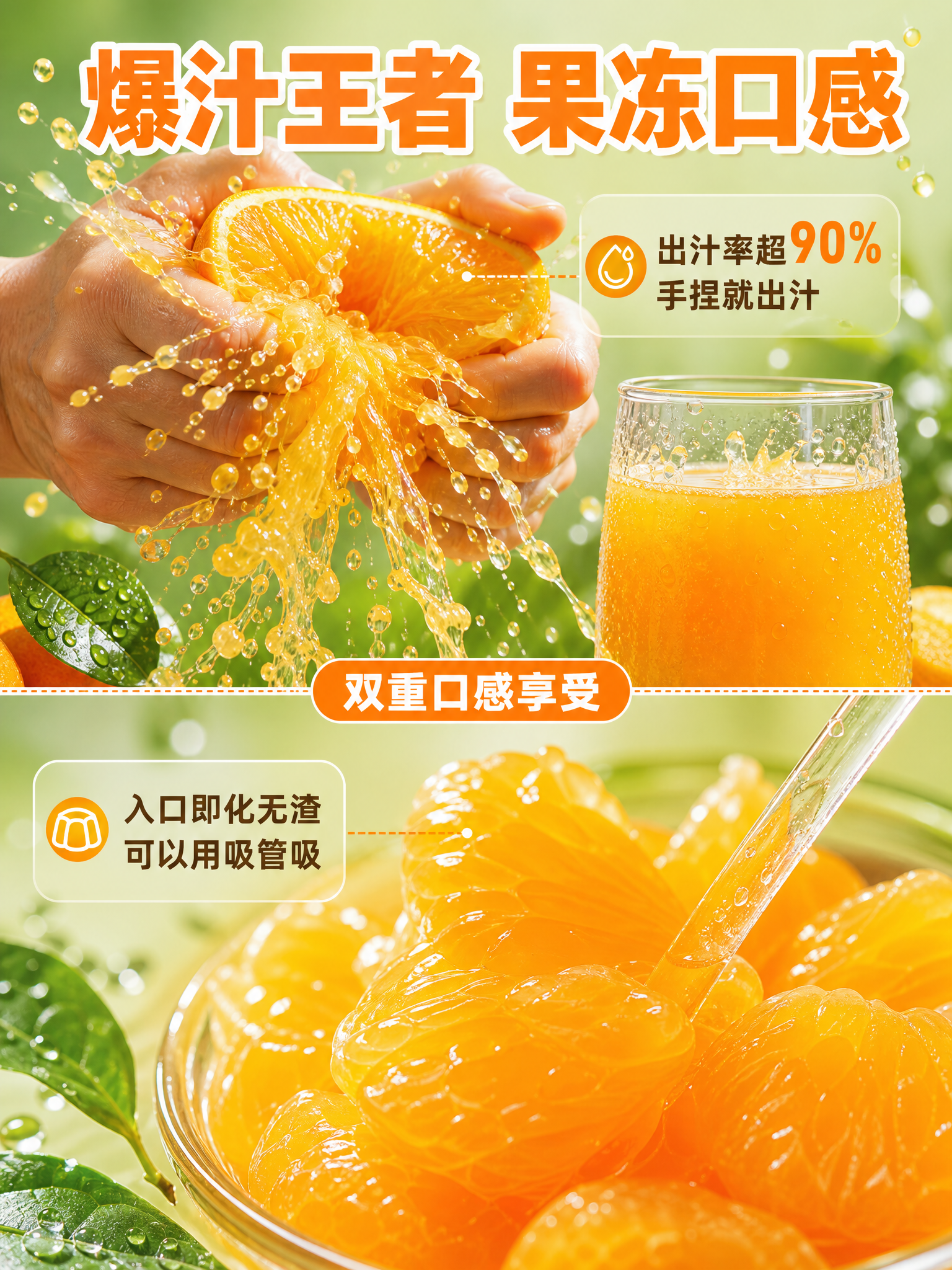 [商品] 使用【图1】带绿叶的新鲜橙子；保留橙黄果皮、果肉颜色… - 图片创意预览