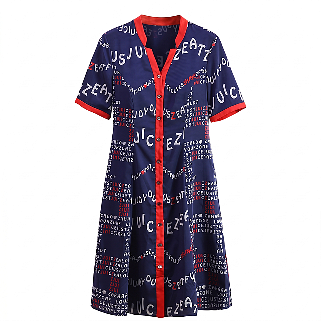 将这件字母连衣裙穿在隐形人体上，服装不改变颜色、版型和细节。正面视角，立体悬浮效果，自然垂坠，保留布料褶皱，无人物、无模特、无身体，专业光影，纯白色背景，无阴影，保持原图比例，图片尺寸1440*1440，服装居中。不要有模糊，噪点，变形，背景复杂，出现人物，出现衣架，文字错乱，布料粗糙。