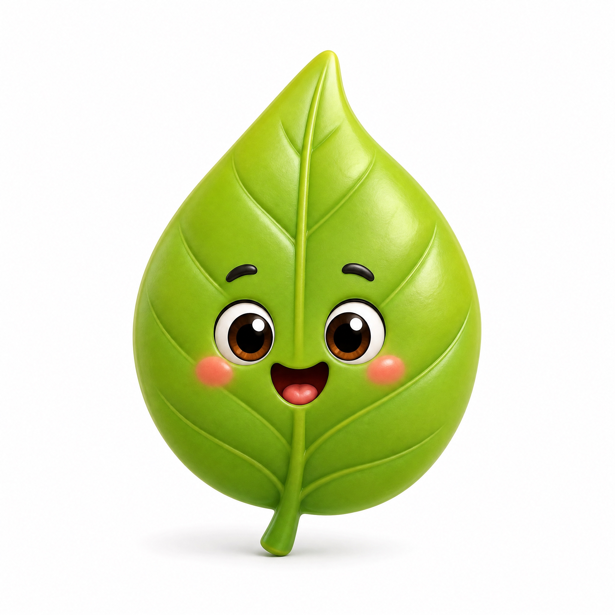 参考图中的3D卡通可爱风格，一片可爱的拟人化树叶(leaf)角… - 图片创意预览