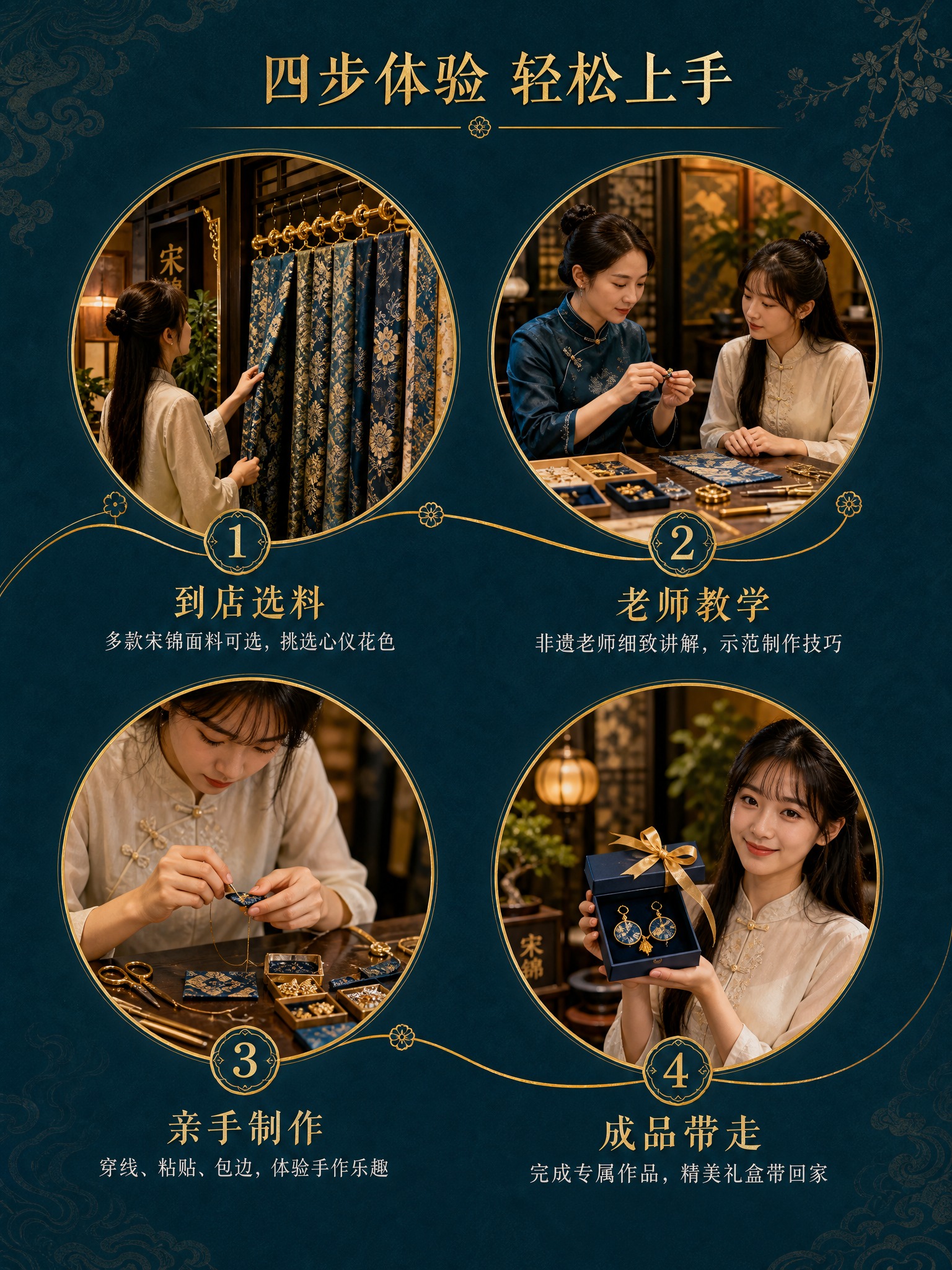 [详情页-第3张 体验流程与场景] [商品] 非遗宋锦首饰DI… - 图片创意预览