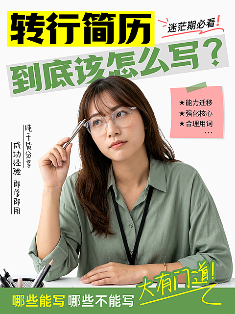 职场就业小红书封面转行简历书写经验分享