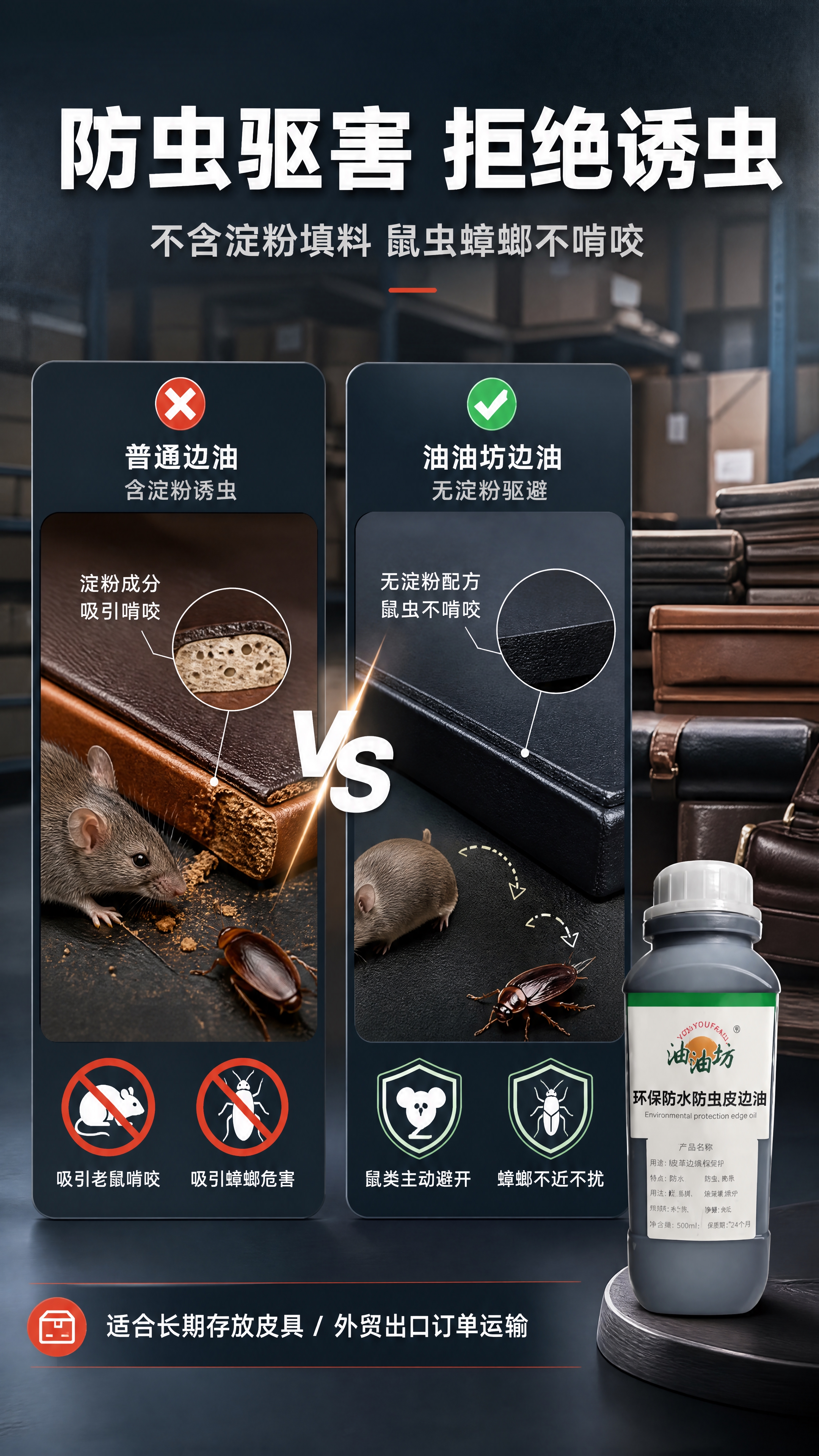 [商品] 使用【图1】油油坊环保防水防虫皮边油；黑色瓶身、白色… - 图片创意预览