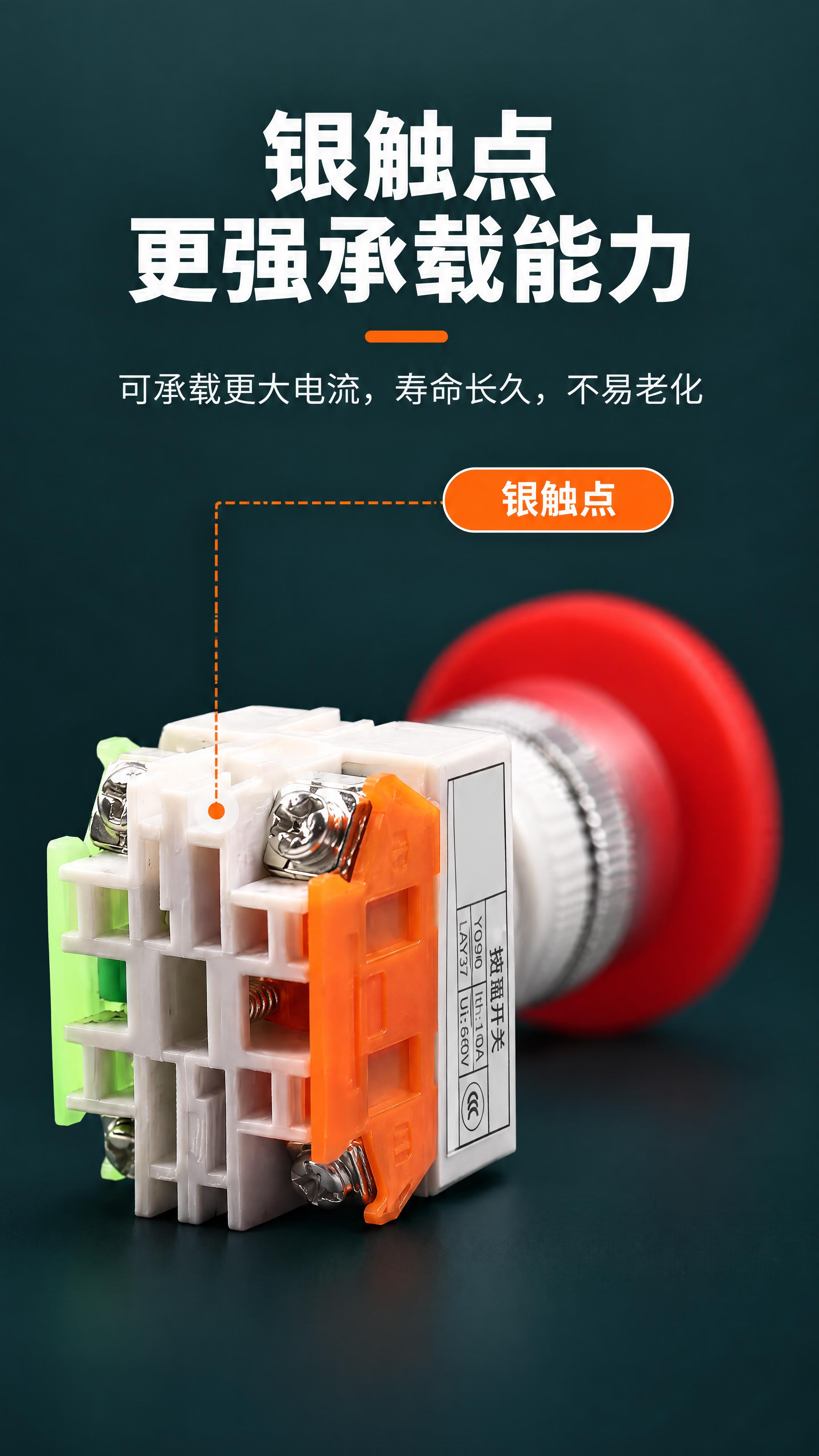 750px宽竖版详情页，LAY37蘑菇头按钮银触点卖点，全部用… - 图片创意预览
