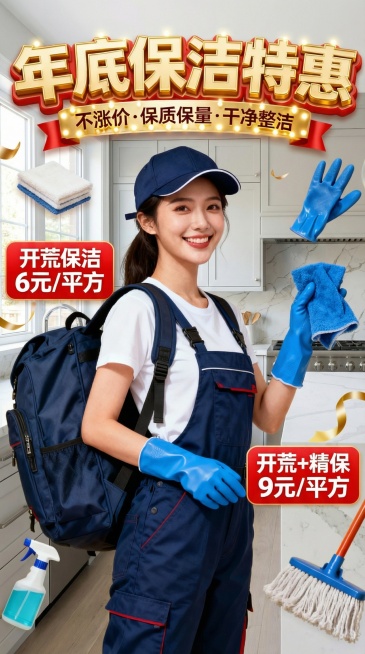 背景干净的厨房，增加一些促销氛围预览效果