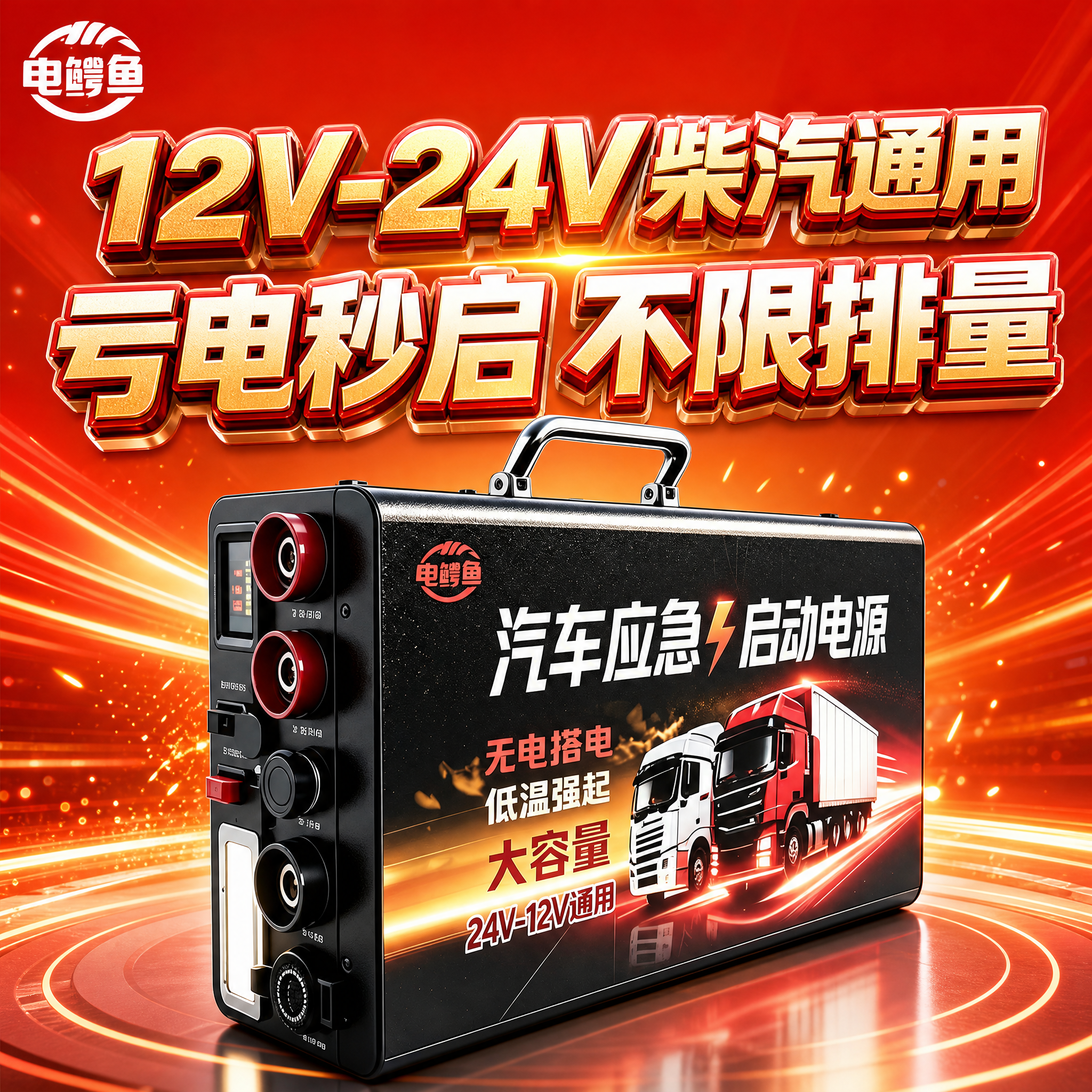 [主图-1] 商品识别与核心利益，突出汽车应急启动电源整体外观… - 图片创意预览