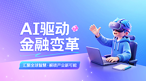现代科技风AI驱动变革横版海报