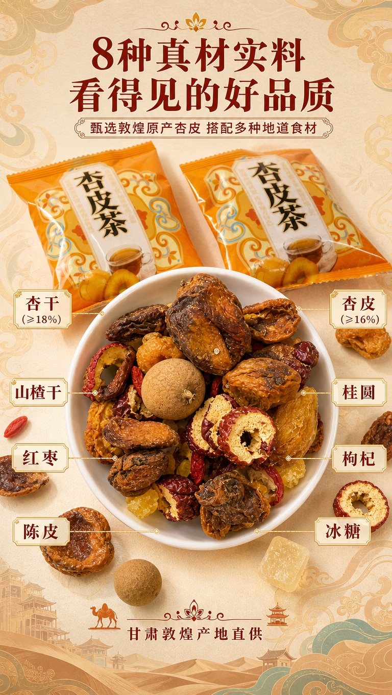 [商品] 使用【图2】杏皮茶原料实拍（白色小碗中盛放杏干、山楂… - 图片创意预览