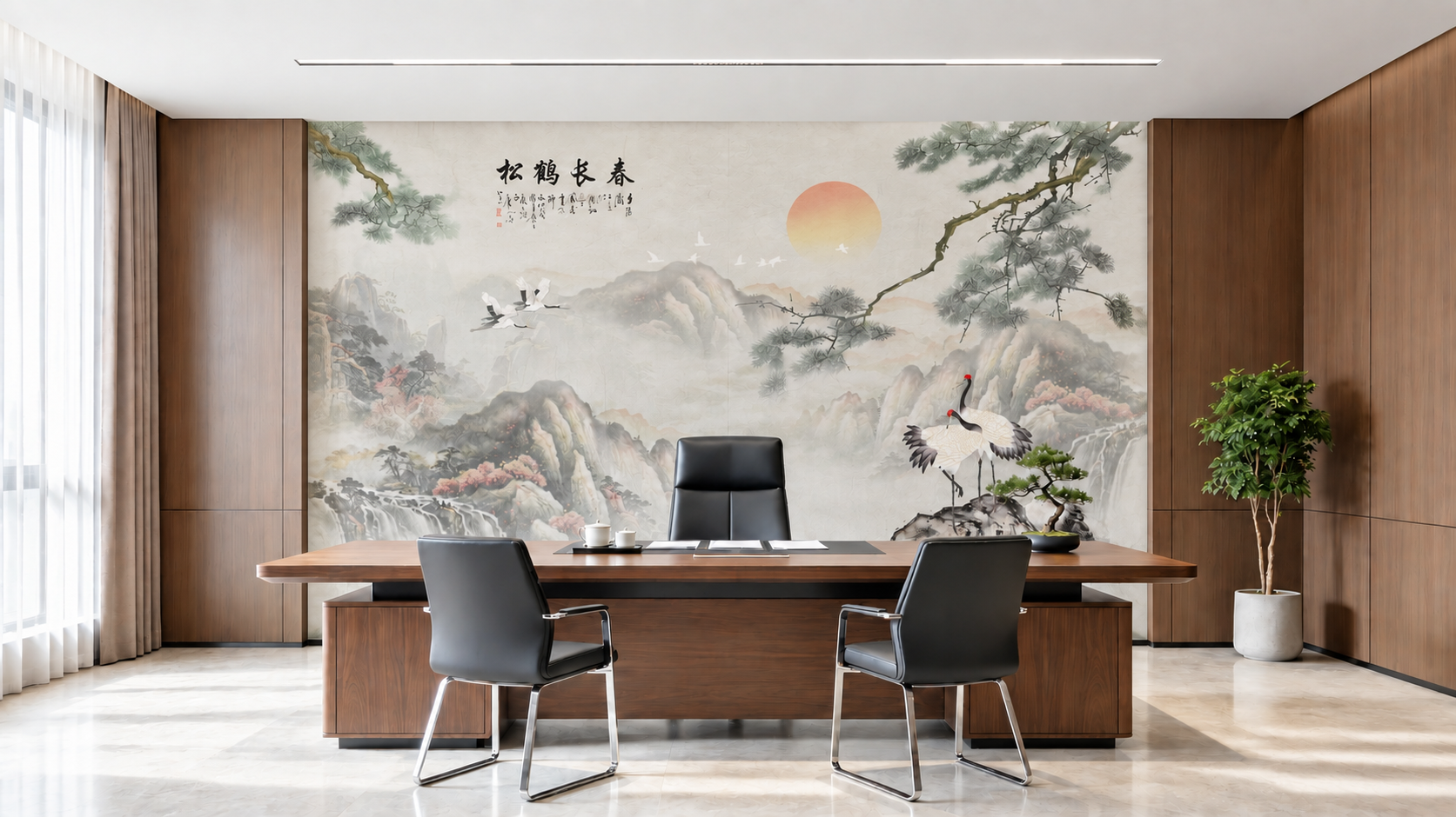 去掉背景墙左右两侧及上下边缘的洗墙灯发光效果和灯带光晕，背景墙… - 图片创意预览