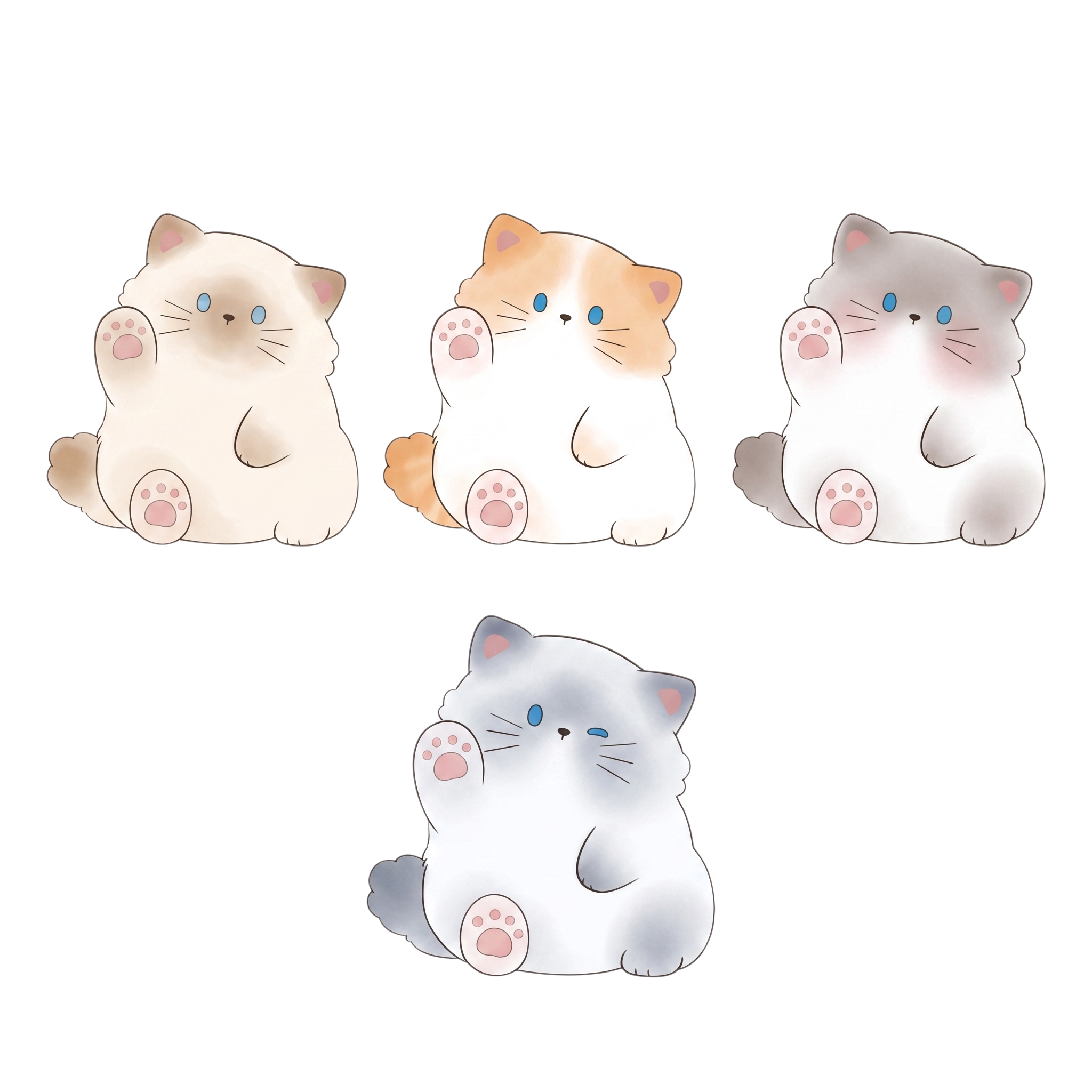 分别生成为3种小猫的毛色 - 图片创意预览
