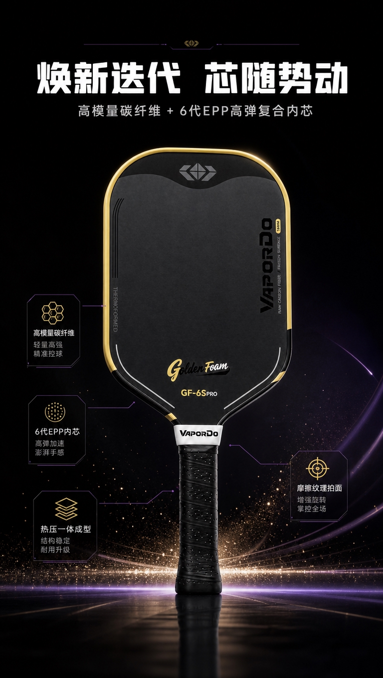[商品] 使用【图1】右侧黑金款匹克球拍；保留拍面黑色布纹磨砂… - 图片创意预览