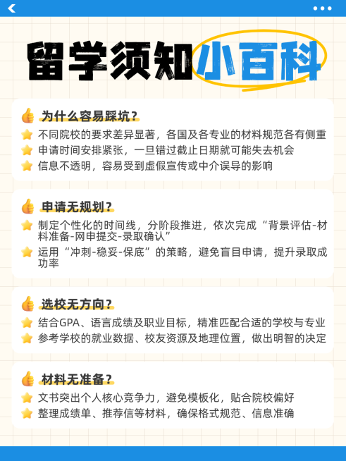 简约现代风留学须知小百科知识分享小红书配图预览效果