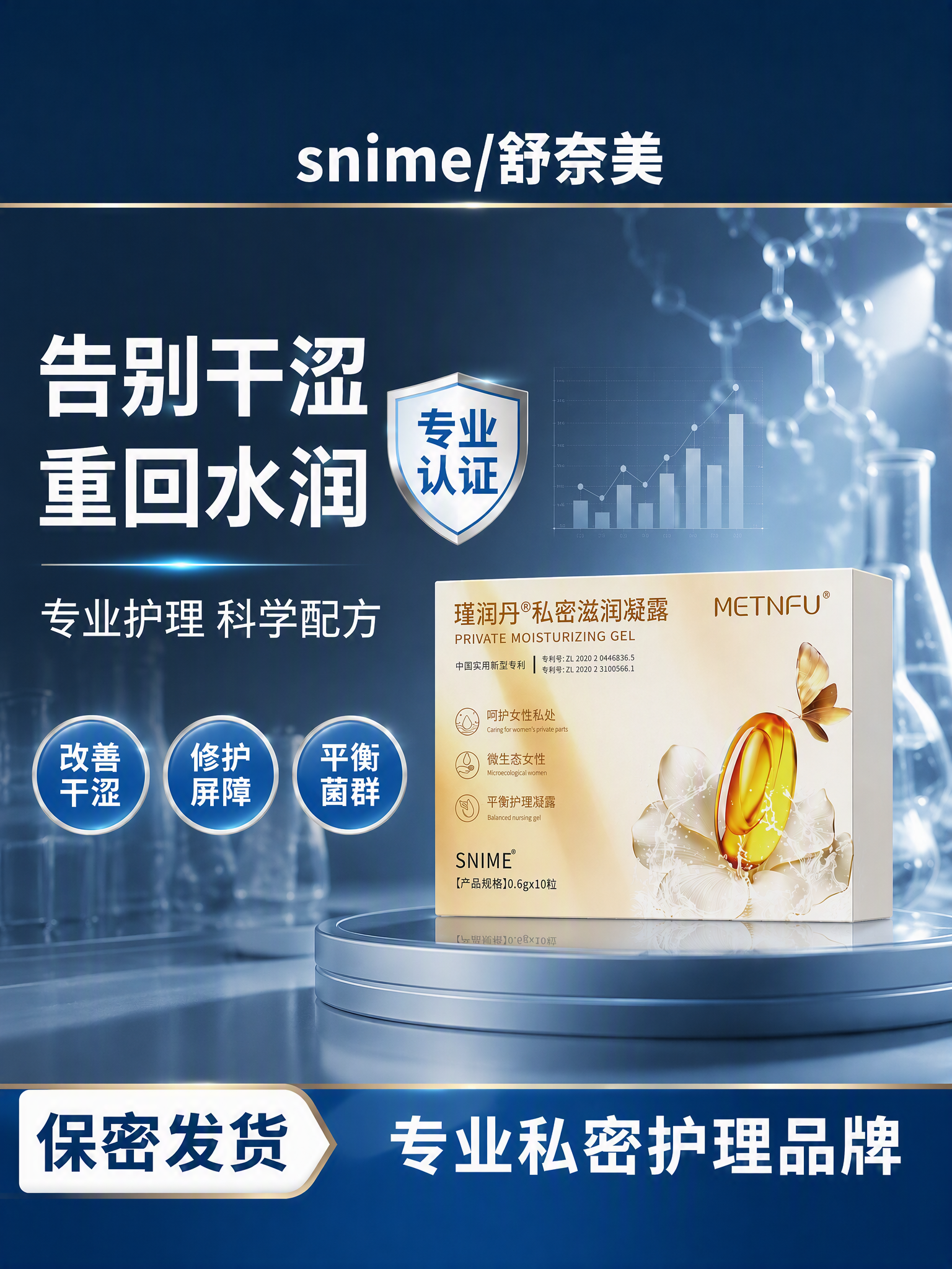 将这张抖音电商私密护理凝露主图调整为3:4竖版比例，画面内容完… - 图片创意预览