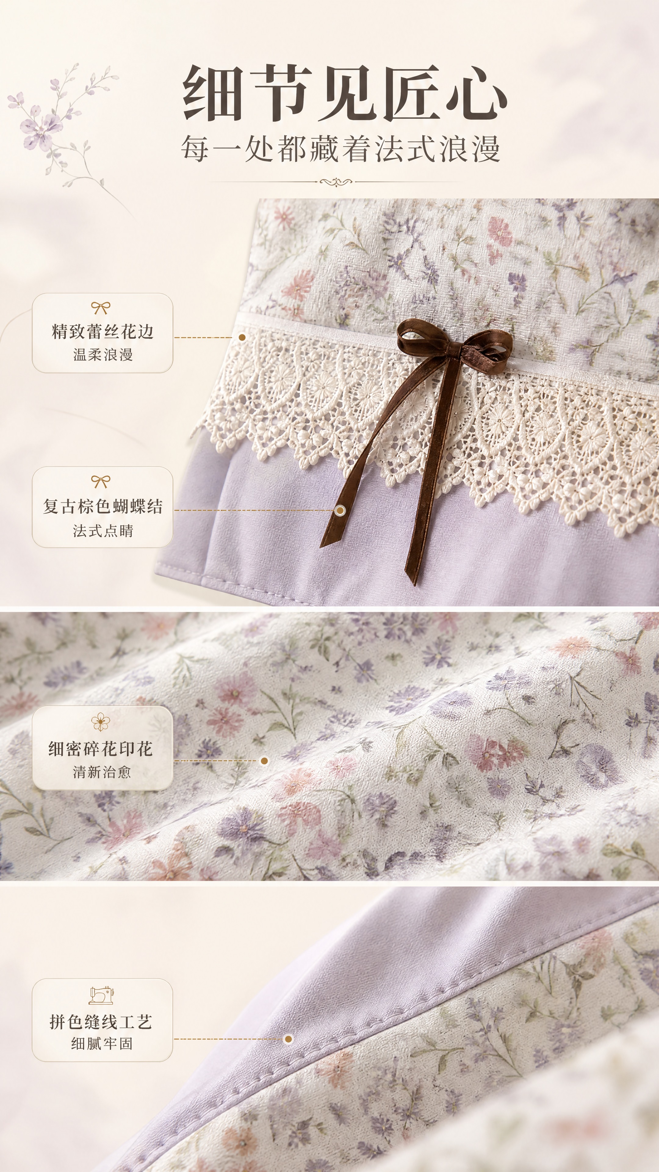[商品] 使用【图1】阳绒单面绒四件套（橘里-米/兰雾紫款）；… - 图片创意预览