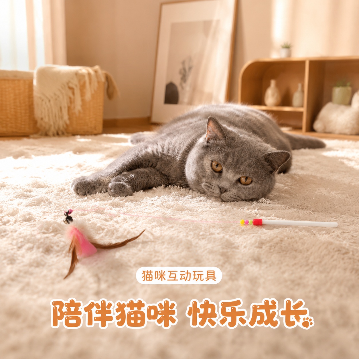 [主图-8] 逗猫棒总结收尾展示图。 [氛围风格] 家居治愈温… - 图片创意预览