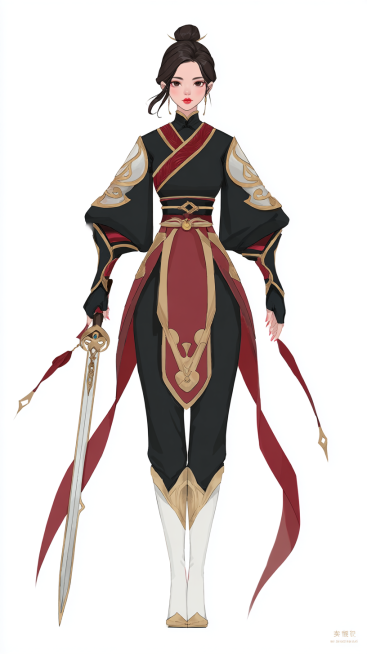 Full body character illustration for mobile game, RPG mobile game character concept art, 2D anime st预览效果