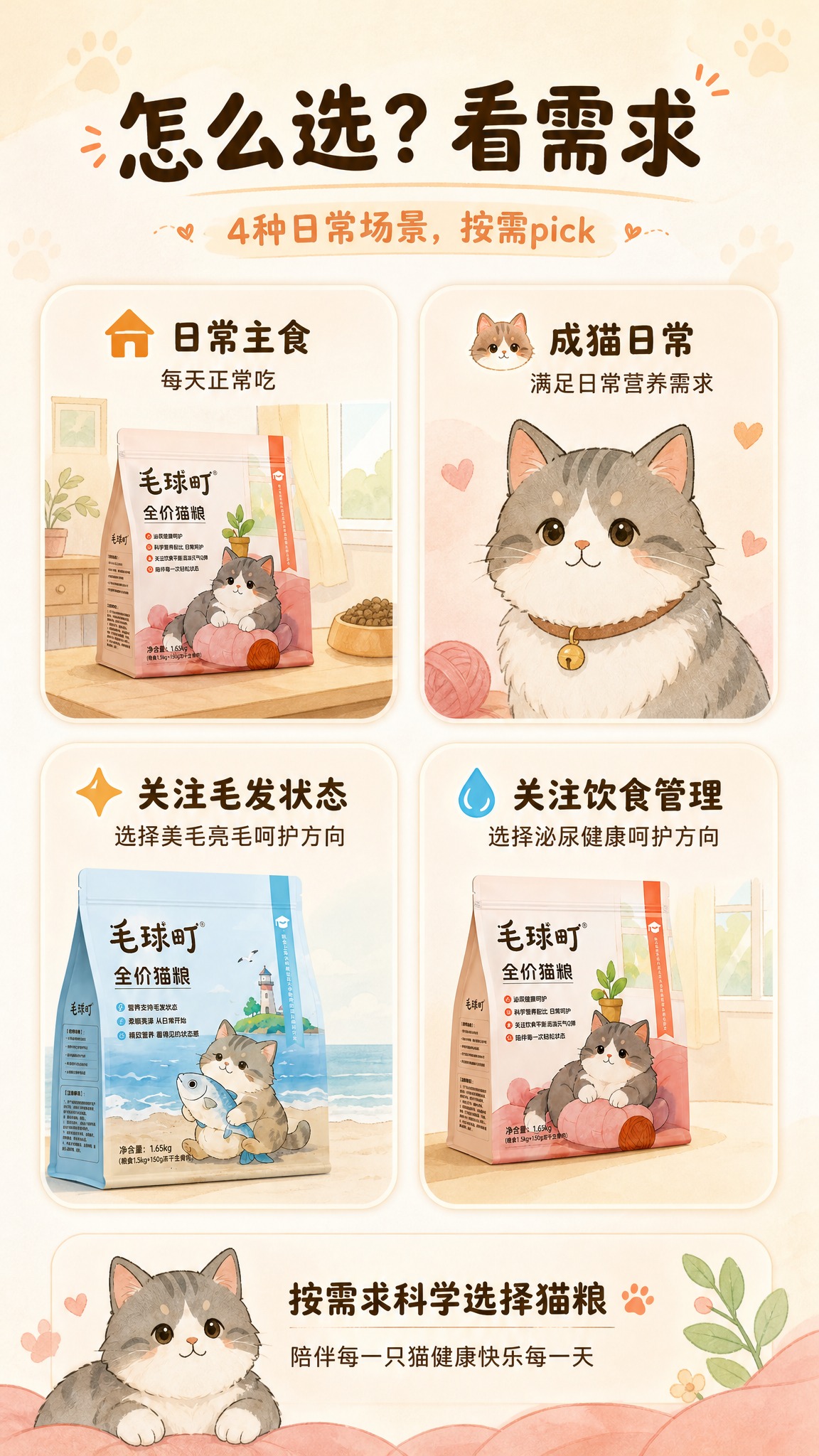 [商品] 使用【图1】泌尿健康款和【图4】美毛亮毛款两款猫粮包… - 图片创意预览