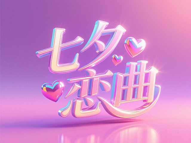 🤩3D “七夕恋曲”，爱心霓虹紫粉背景超绝💞