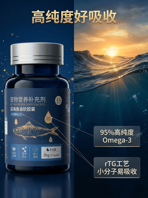 [垫图：https://gdesign-dam-hz.dancf.com/35906475898687604/0c597baf47524fba90a336121e79e214.png] 宠物深海鱼油软预览效果