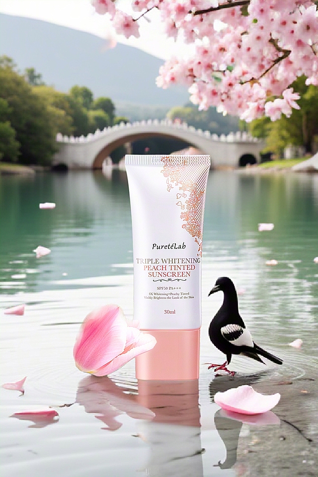 清新唯美的东亚风实景，轻拟物设计，浪漫樱花与湖景相映，展现自然之美。