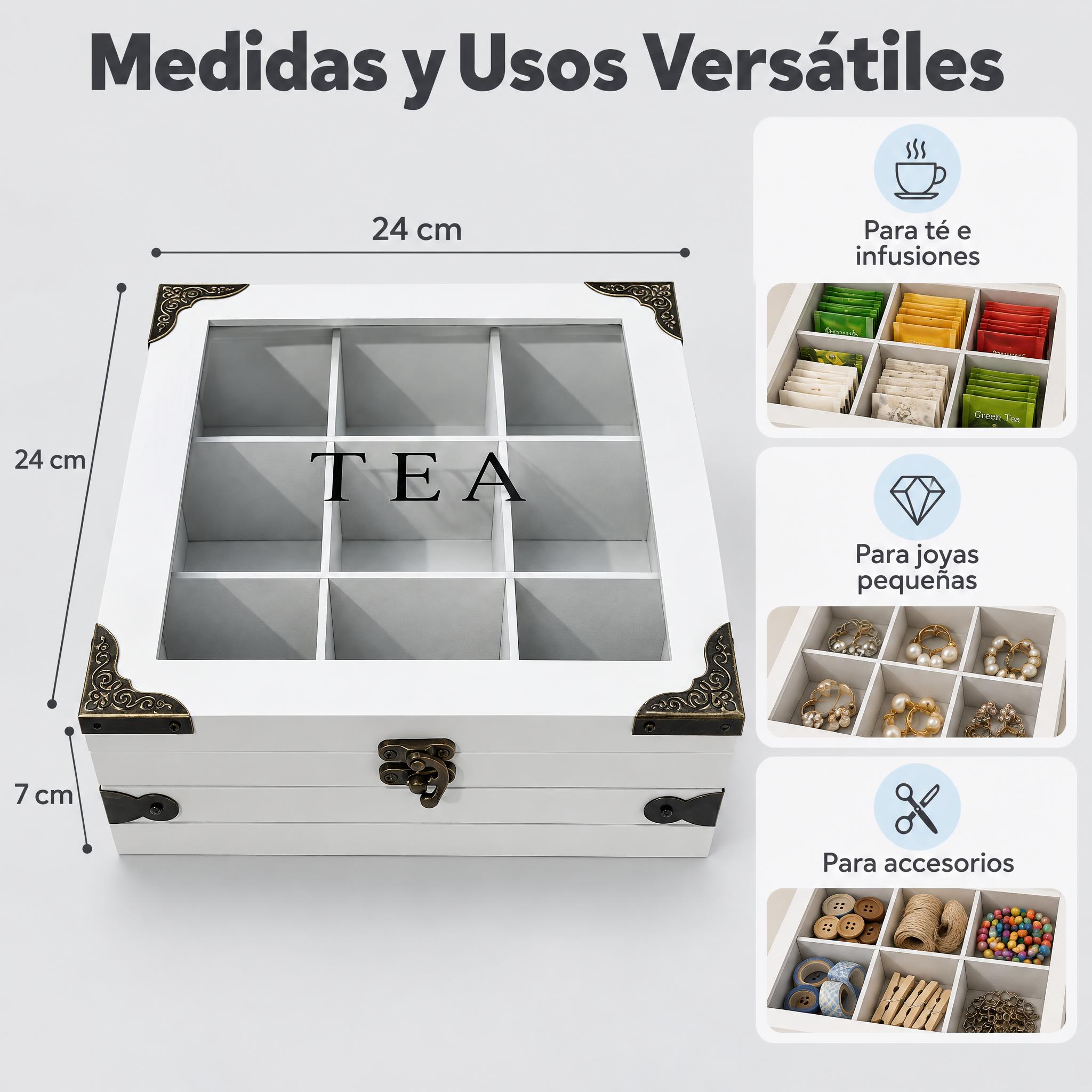[主图-5] Caja de Té de Madera de… - 图片创意预览