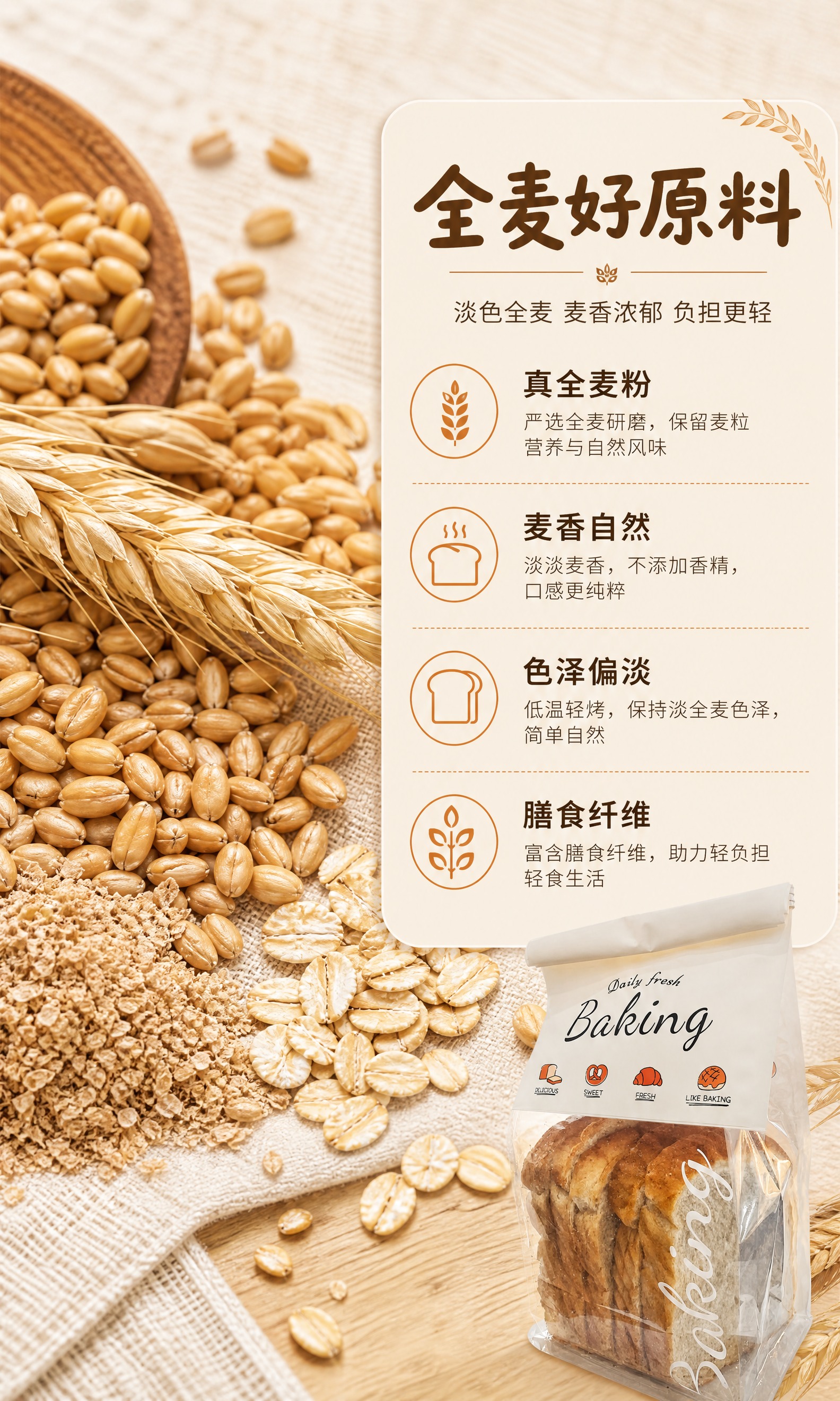 [商品] 使用【图1】袋装全麦切片吐司；保留透明包装袋、白色封… - 图片创意预览