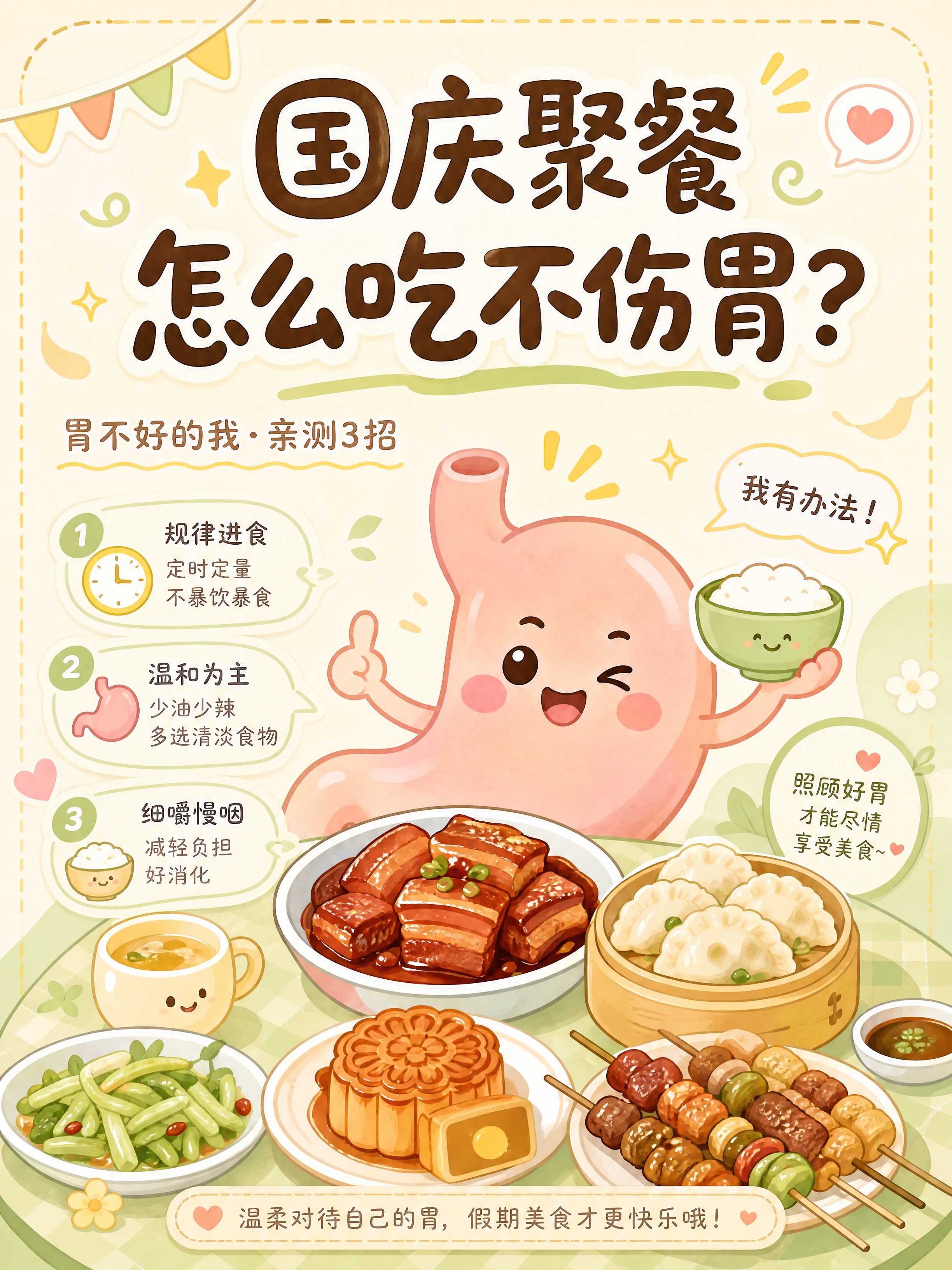 小红书图文笔记卡片，可爱软萌卡通科普风，3:4竖版，低饱和暖黄… - 图片创意预览