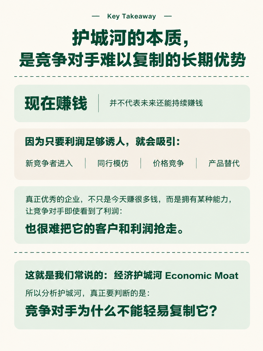 小红书知识页，极简整洁风格，米白色背景，墨绿色主文字，浅绿/浅… - 图片创意预览