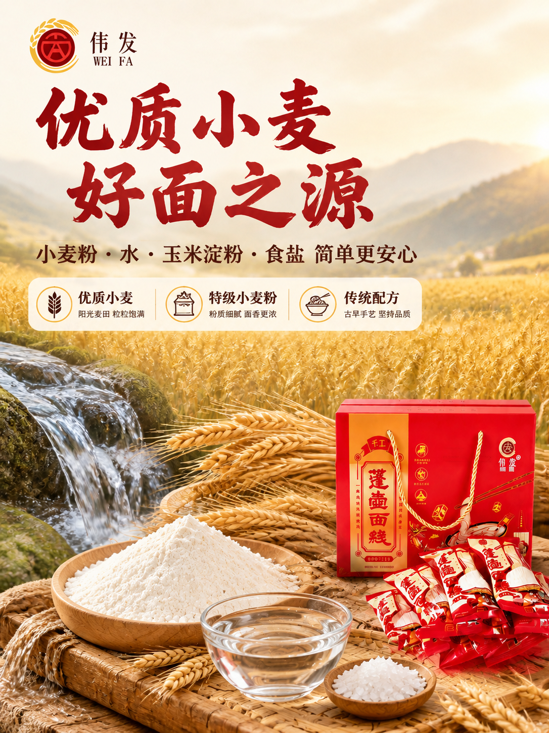 [商品] 使用【图1】伟发蓬壶面线产地原料页：保留顶部品牌“伟… - 图片创意预览