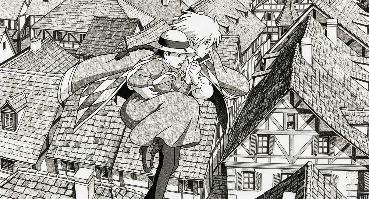 改成黑白漫画风，保留原画面构图和内容预览效果