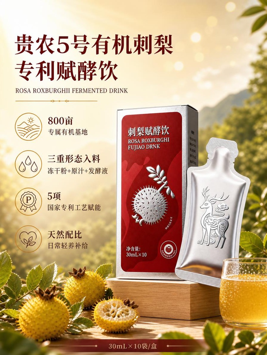 [商品] 使用【图3】贵农5号有机刺梨专利赋酵饮产品（红盒+银… - 图片创意预览