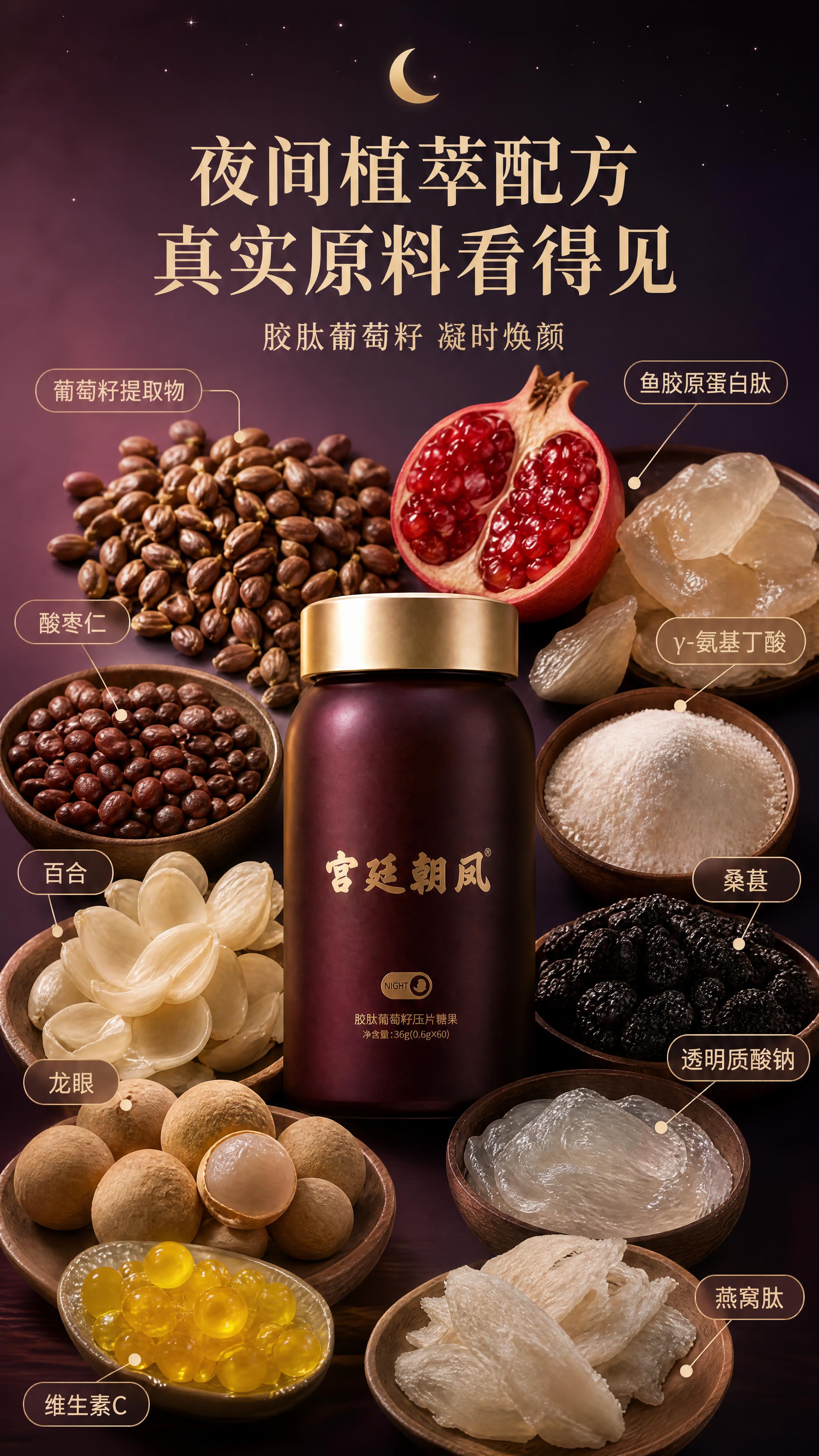 [商品] 使用【图4】右侧酒红色夜间瓶及周围夜间原料；保留酒红… - 图片创意预览