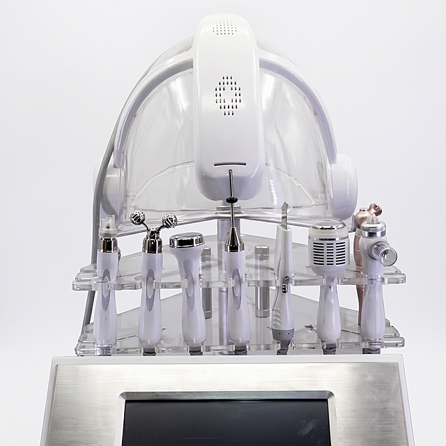 [主图-1] 10-in-1 Astronaut Hydrogen-Oxygen Management System beauty machine main image. Pure white background, product centered, occupying 85% of the画面. Keep the product appearance (physical structure, material texture, color) exactly consistent with the input image, no distortion or color difference, fine processing. Commercial photography quality, soft and bright light, clear edges and highlights, product clear and real, picture clean and advanced. The overall style is professional, compliant, in line with Amazon cross-border platform aesthetics, no Chinese characters, no additional marketing text or non-product Logo. 1:1 square, 2K resolution, super high definition. Negative prompt: deformation, watermark, text clutter, blurred product image, cluttered background.