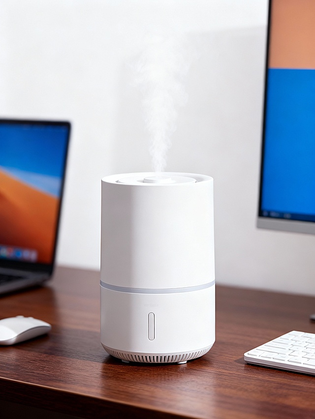 简约主义设计，性冷淡风色调，轻拟物造型，现代科技感与舒适清爽感融合，营造静谧办公氛围。