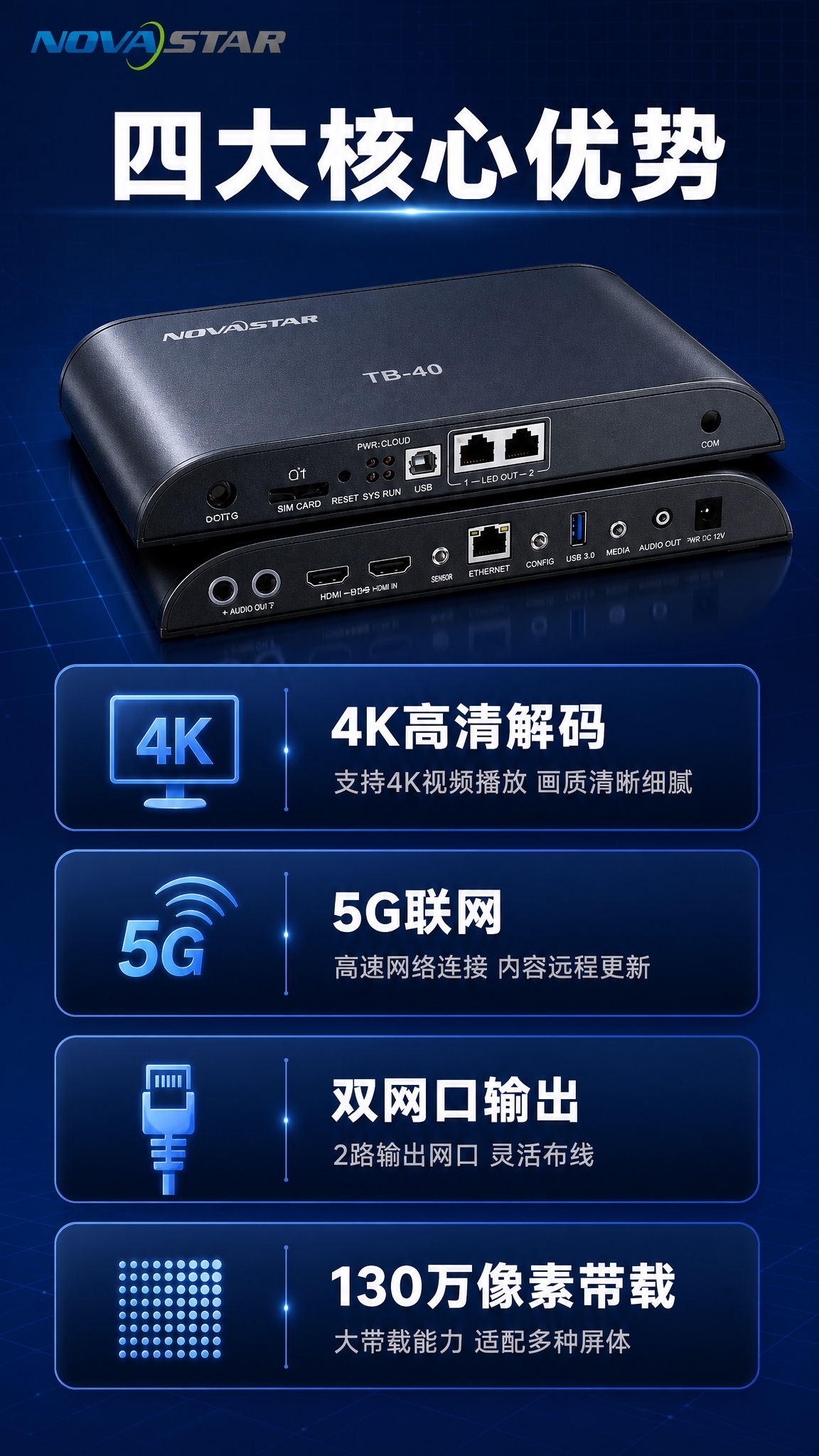 [商品] 使用【图1】诺瓦星云TB40异步播放盒；保留黑色金属… - 图片创意预览