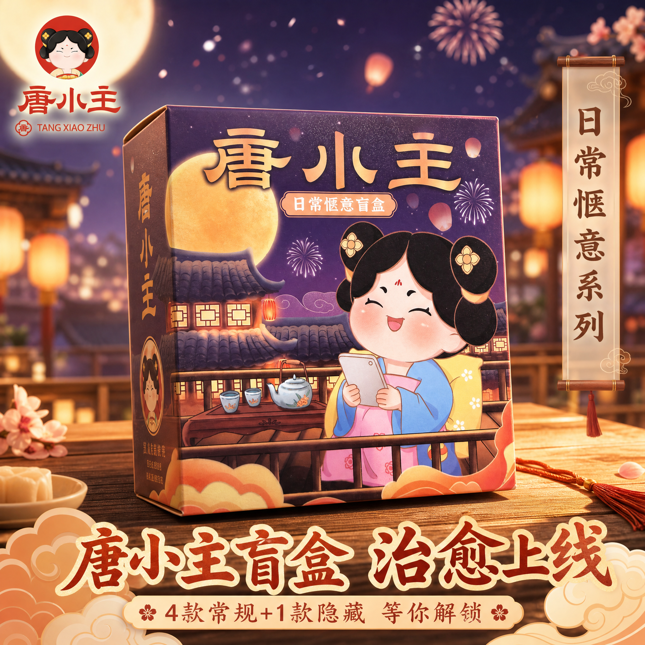 [主图-1] 唐小主日常惬意盲盒首图，国风少女氛围感，突出产品… - 图片创意预览