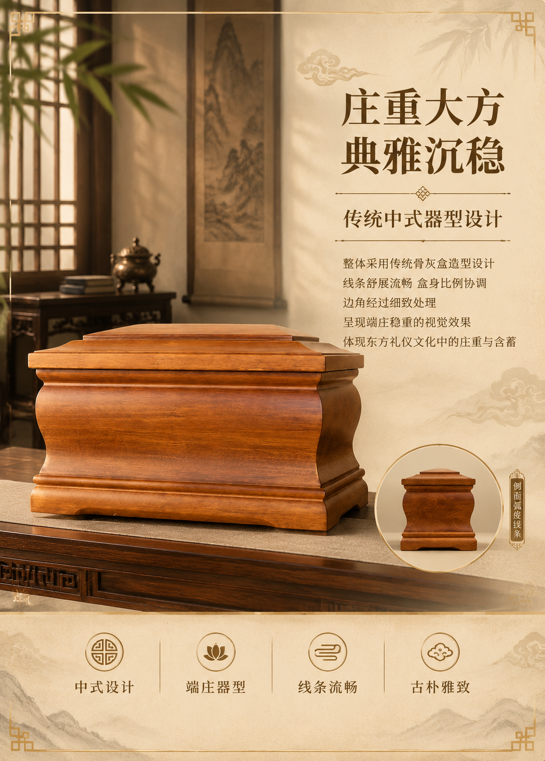[商品] 使用【图3】【图7】怀念红花梨实木骨灰盒正面与侧面图… - 图片创意预览