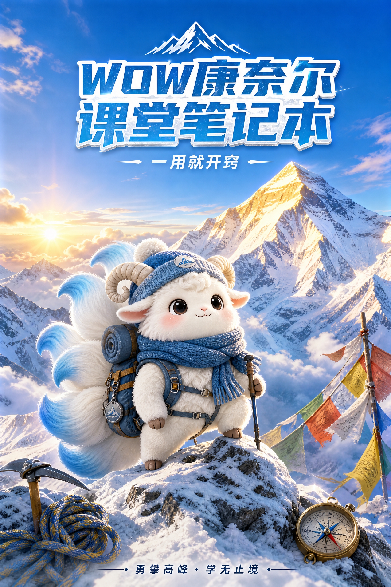 A4竖版笔记本封面设计，2:3比例，珠穆朗玛峰风格，壮丽雪山探… - 图片创意预览