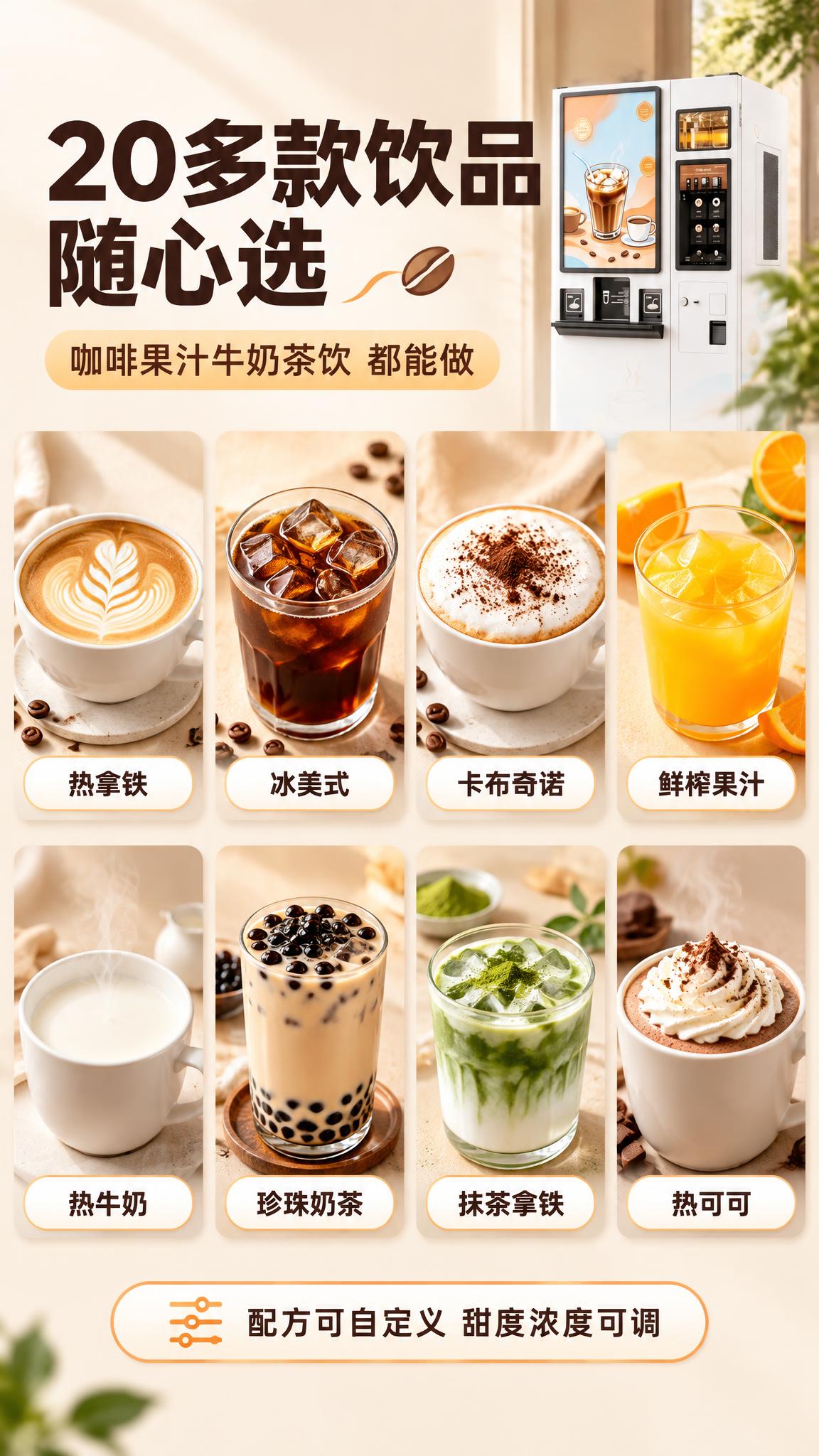 [商品] 参考【图1】咖啡自助售货机的饮品类型与成品质感；机器… - 图片创意预览