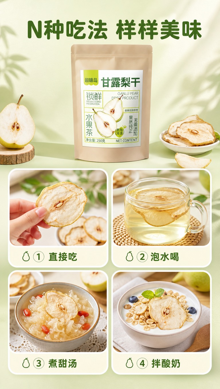 [商品] 使用【图1】超味岛甘露梨干自立袋包装；保留全部包装文… - 图片创意预览
