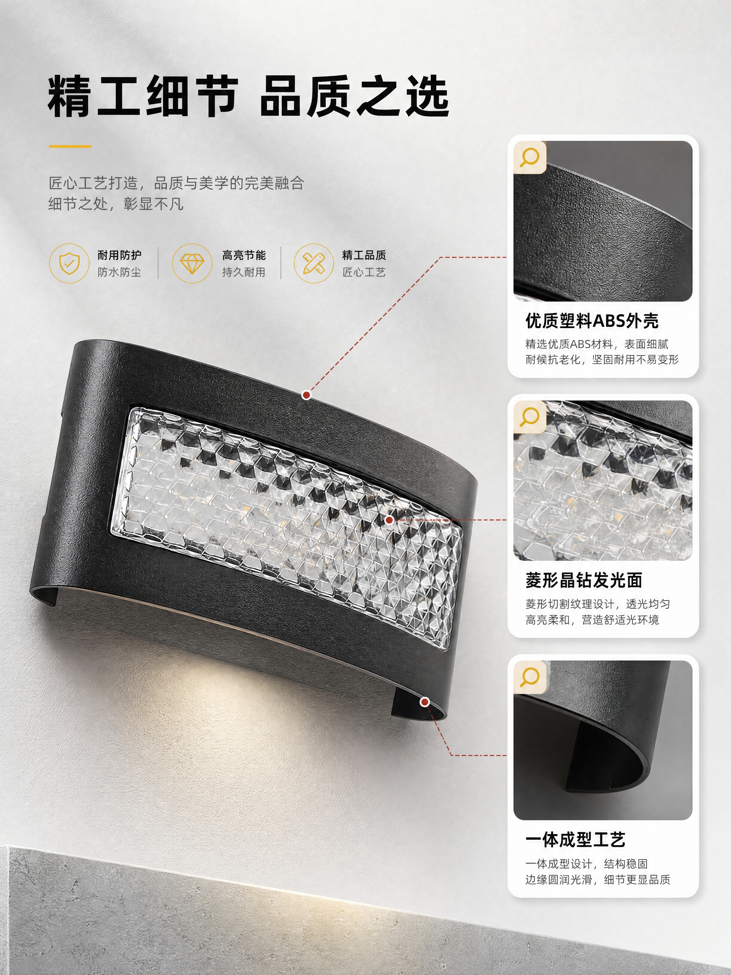 [商品] 使用【图2】黑色弧形户外壁灯；保留灯体弧形结构、黑色… - 图片创意预览