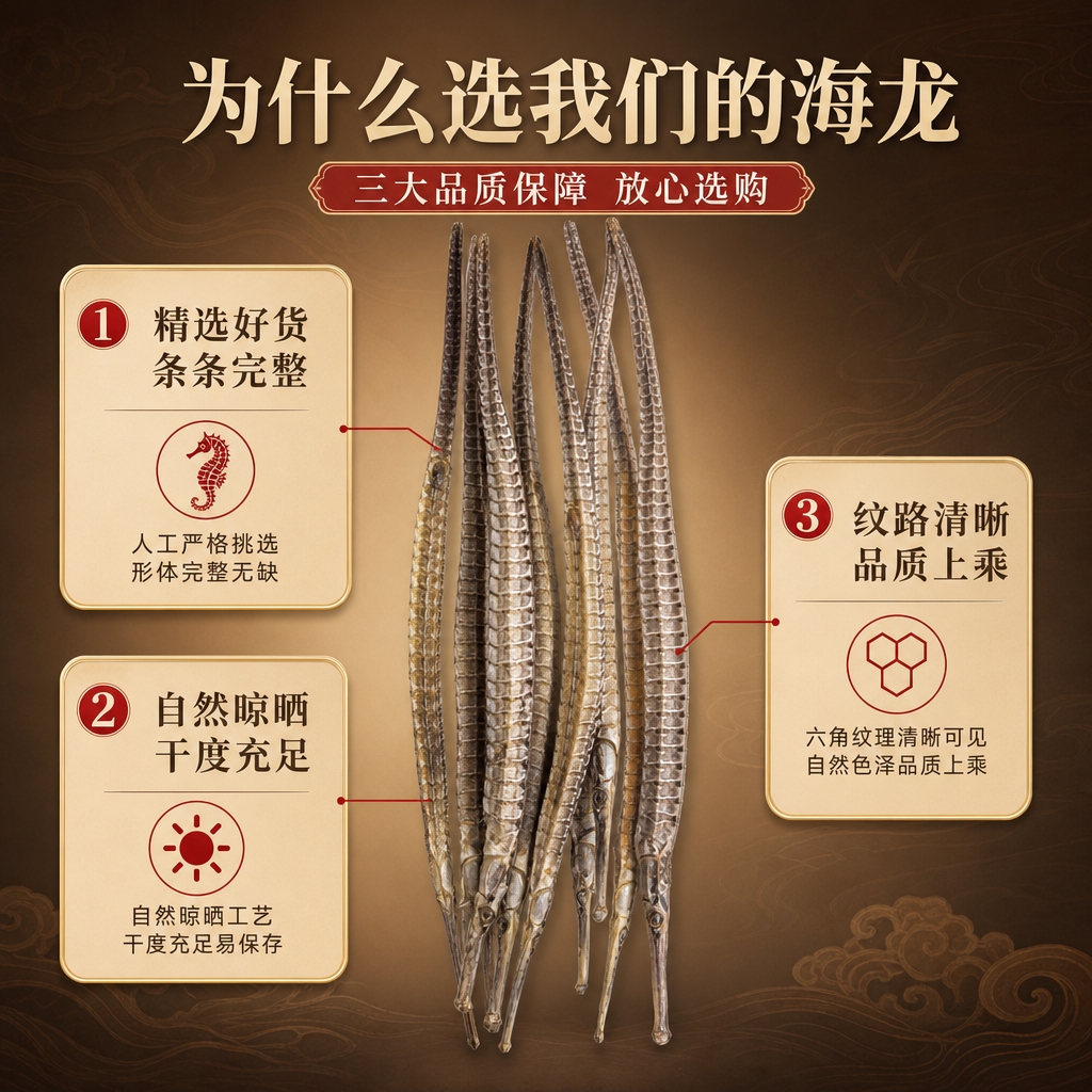 [商品] 使用【图1】海龙干货；保留海龙长条身形、六角纹理结构… - 图片创意预览