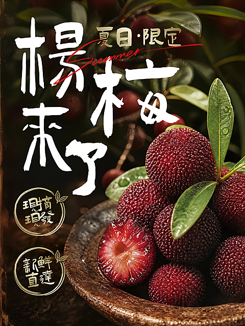 夏季营销 杨梅水果商超超市活动小红书封面